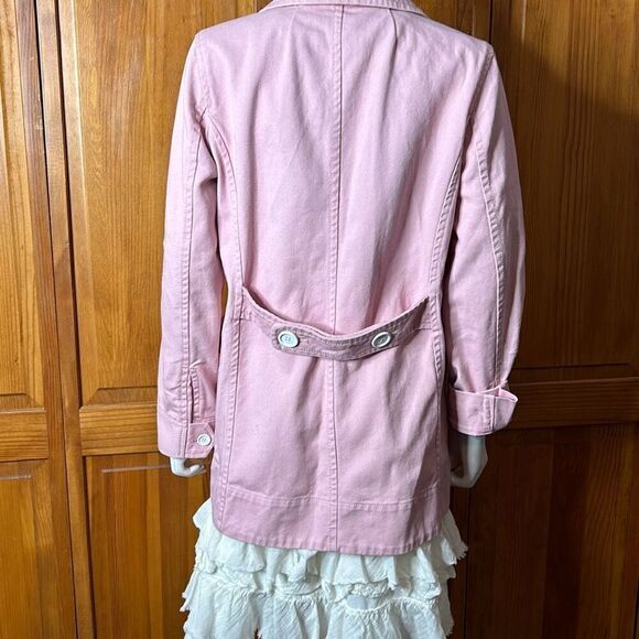 J. Crew Pink Denim Peacoat Sz8 - Picture 5 of 11